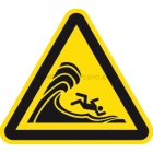 Warnung vor hoher Brandung oder hohen brechenden Wellen nach ISO 20712-1 (WSW 023)