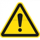 Warnung vor einer Gefahrenstelle nach ISO 7010 (W 001)