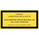 Warnschilder Lasertechnik: Laser Klasse 3R - Wenn geöffnet direkte Bestrahlung der Augen vermeiden