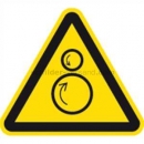 Gefahrenschilder: Warnung vor gegenläufigen Rollen nach ISO 7010 (W 025)