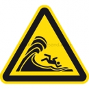 Gefahrenschilder: Warnung vor hoher Brandung oder hohen brechenden Wellen nach ISO 20712-1 (WSW 023)