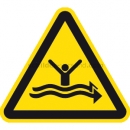 Gefahrenschilder: Warnung vor starker Strömung nach ISO 20712-1 (WSW 015)