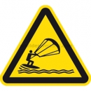 Gefahrenschilder: Warnung vor Kitesurfern nach ISO 20712-1 (WSW 020)