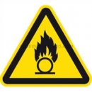 Gefahrenschilder: Warnung vor brandfördernden Stoffen nach ISO 7010 (W 028)