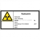 Warnschilder Strahlenschutz: Warnetikett Radioaktiv zur Aktivitätskennzeichnung allgemein nach DIN 25430 (E 10)