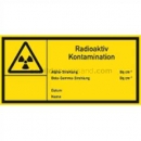 Warnschilder Strahlenschutz: Warnetikett Radioaktiv Kontaminationskennzeichnung nach DIN 25430 (E 100)