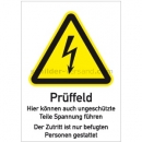 Warnschilder Elektrotechnik: Kombischild Prüffeld