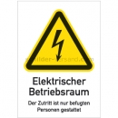 Warnschilder Elektrotechnik: Kombischild Elektrischer Betriebsraum