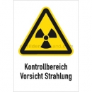 Gefahrenschilder: Kombischild Kontrollbereich Vorsicht Strahlung