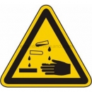Gefahrenschilder: Warnung vor ätzenden Stoffen (BGV A8 W 04)