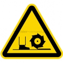 Warnschilder nach BGV A8 und ASR A 1.3 (2007): Warnung vor Fräswelle nach DIN 4844-2 (W 022)