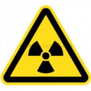 Gefahrenschilder: Warnung vor radioaktiven Stoffen oder ionisierenden Strahlen nach ISO 7010 (W 003)