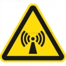 Gefahrenschilder: Warnung vor nicht ionisierender elektromagnetischer Strahlung nach ISO 7010 (W 005)