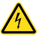 Gefahrenschilder: Warnung vor gefährlicher elektrischer Spannung nach ISO 7010 (W 012)
