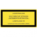 Warnschilder Lasertechnik: Laser Klasse 1M - Nicht direkt mit optischen Instrumenten betrachten