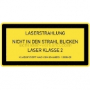 Gefahrenschilder: Laser Klasse 2 - Laserstrahlung - Nicht in den Strahl blicken