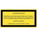 Warnschilder Lasertechnik: Laser Klasse 4 - Laserstrahlung - Bestrahlung von Auge oder Haut durch direkte oder Streustrahlung vermeiden  