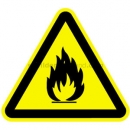 Gefahrenschilder: Warnung vor feuergefährlichen Stoffen reflektierend