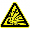 Gefahrenschilder: Warnung vor explosionsgefährlichen Stoffen reflektierend