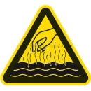 Gefahrenschilder: Warnung vor heißen Flüssigkeiten und Dämpfen
