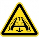 Gefahrenschilder: Warnung vor Gefahren durch eine Förderanlage im Gleis (BGV A8 W 29)